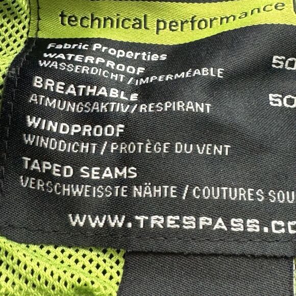Trespass Tres-Tex Waterproof Windproof Windbreaker Rain Coat Sz Medium Packable - Picture 3 of 12
